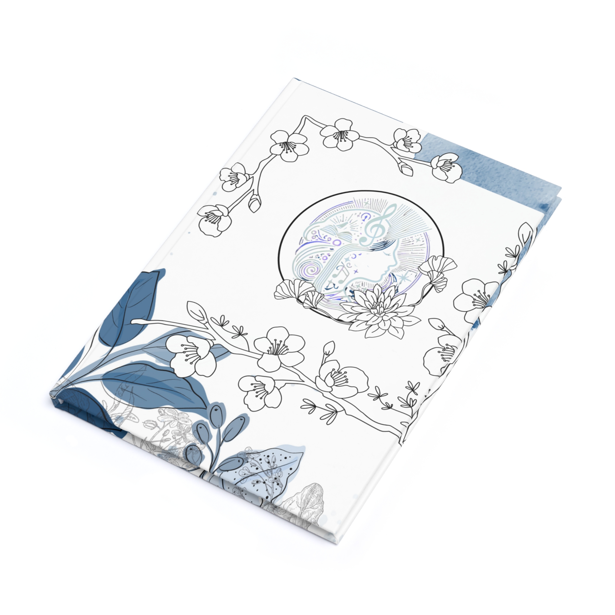 Blue Floral Watercolour Journal (A5) - Lined or Blank - Image 4