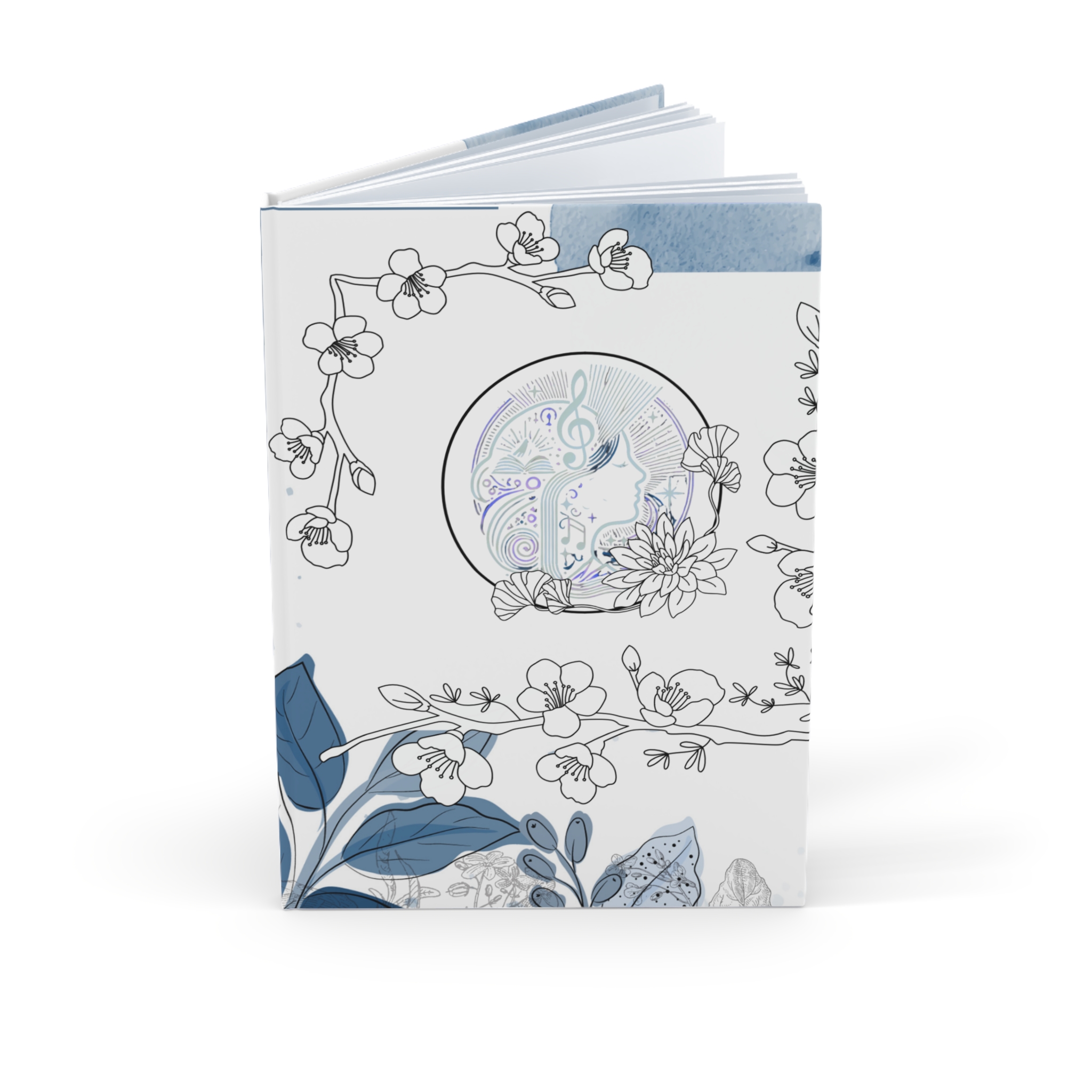 Blue Floral Watercolour Journal (A5) - Lined or Blank - Image 3